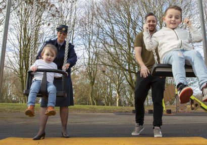 Families from RAF Wittering taking part in activities for the new Families Federation publicity campaign